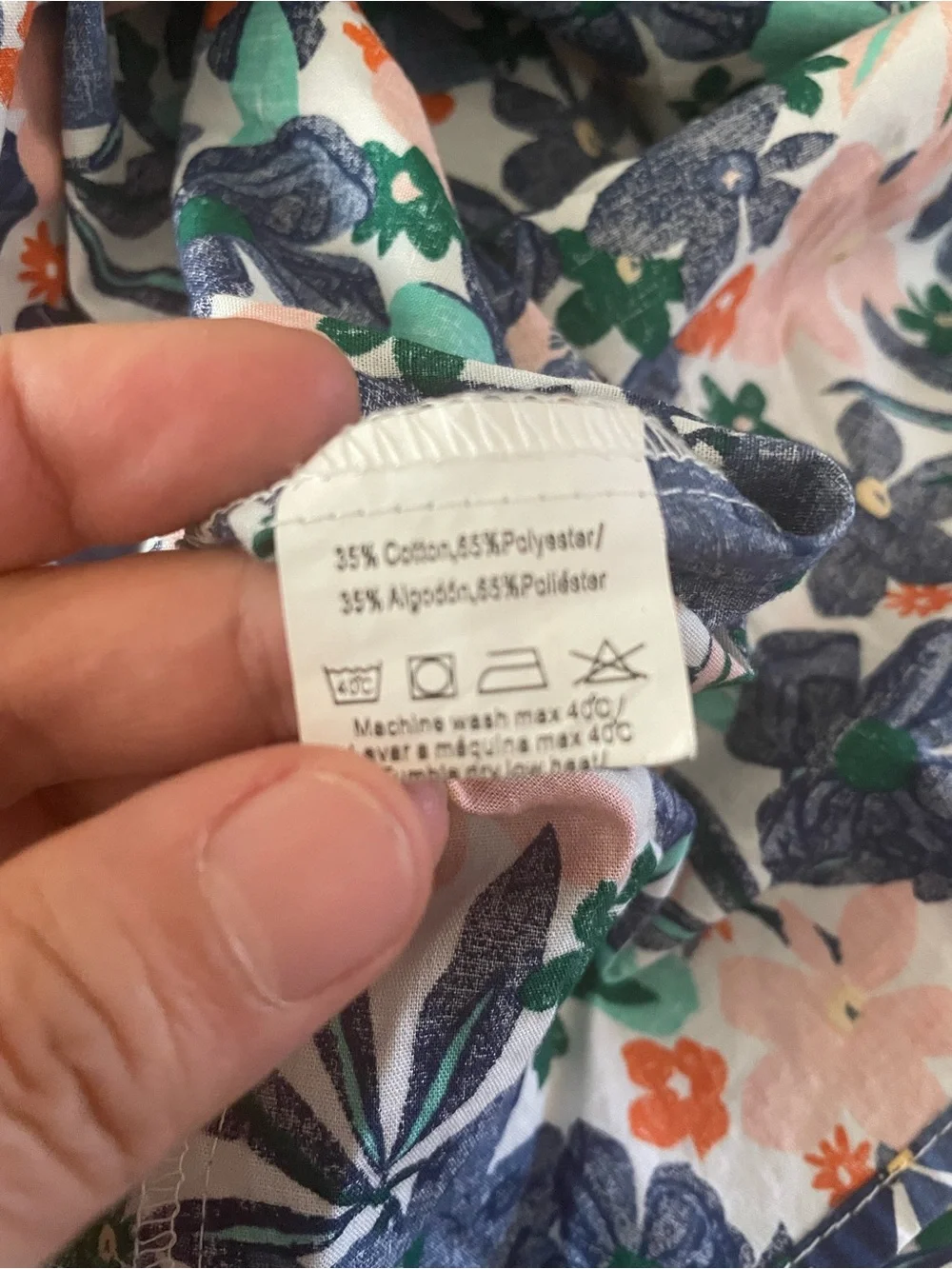 Aviier Women’s Floral Button-Front Robe (nightgown)- Navy, Pink & Green XL
